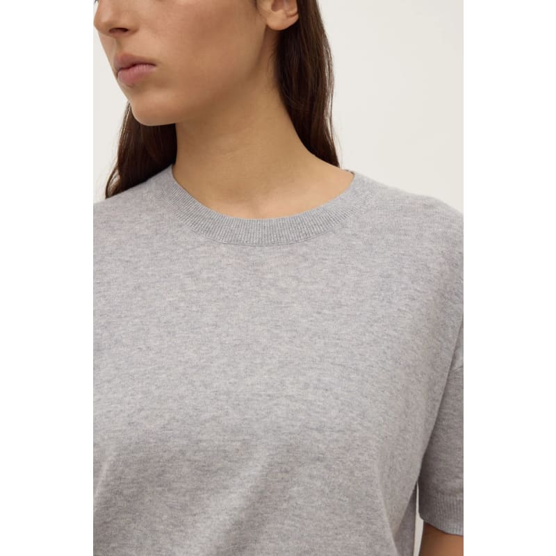 Vanya Cotton Cashmere Knit | Grey Marle - Tops
