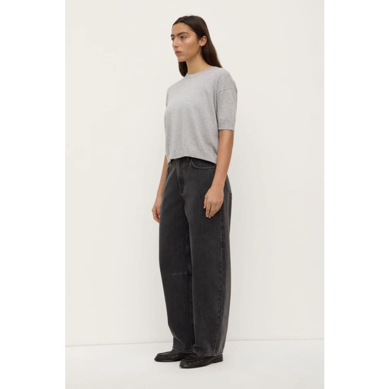 Vanya Cotton Cashmere Knit | Grey Marle - Tops
