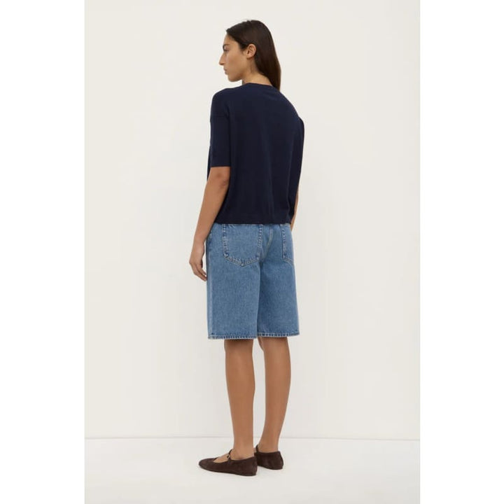 Vanya Cotton Cashmere Knit | True Navy - Tops