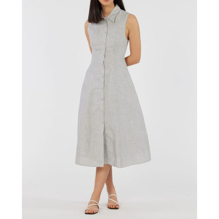 Vento Linen Dress | Cloud - Dress