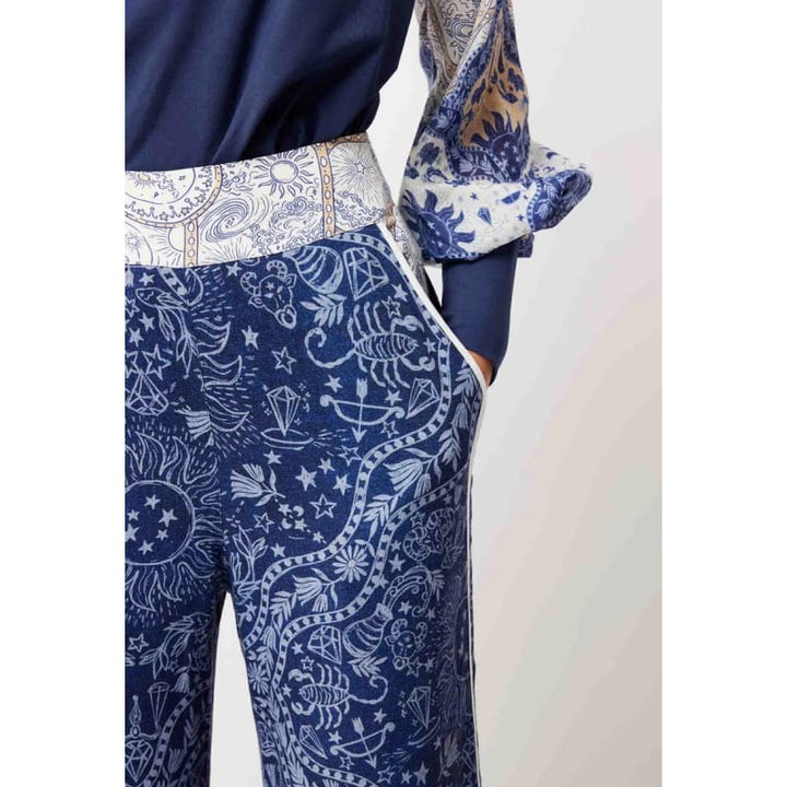 Venus Linen Viscose Pant | Zodiac Print - Bottoms