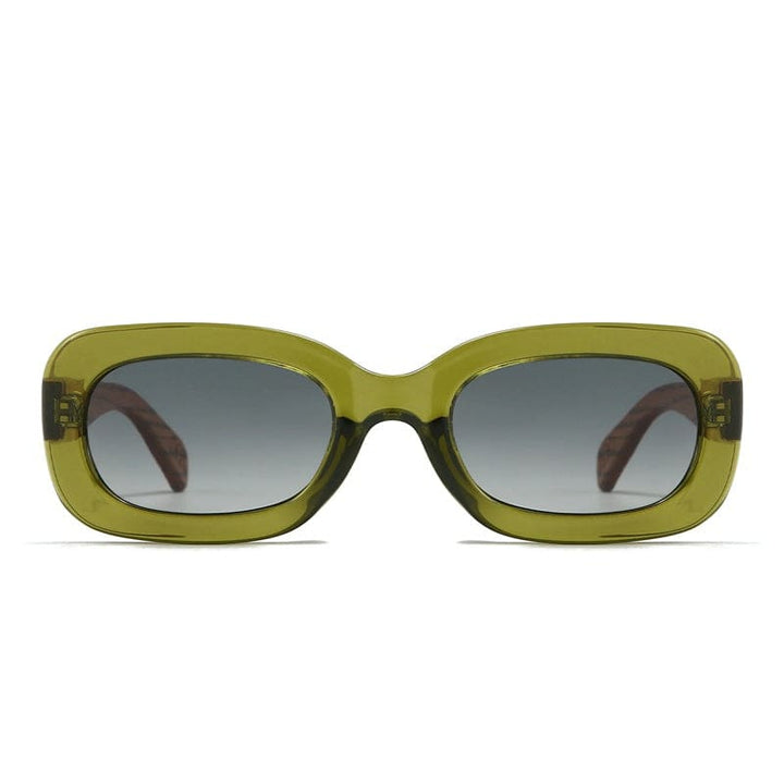 Vibe Moss Sunglasses | Khaki Frame Black Lens Walnut Arms - Accessories