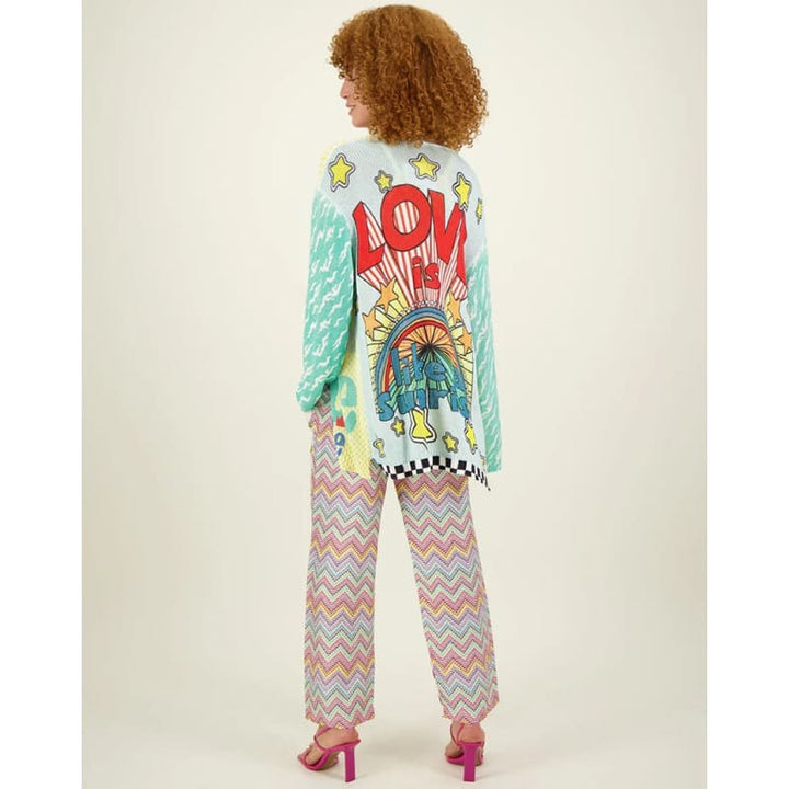 Victoria Love Linen Printed Cardigan - Tops