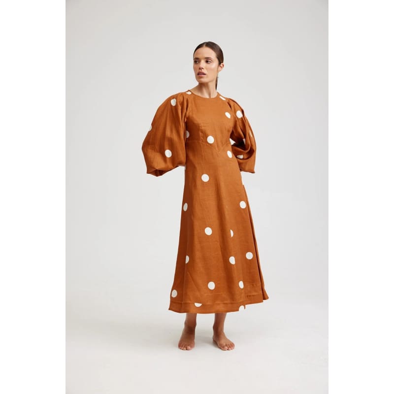 Vince Dress | Cigar & Milk Dot - Dress