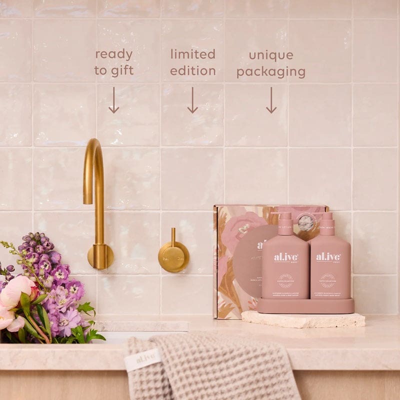 Wash & Lotion + Waffle Towel Gift Set | Raspberry Blossom Juniper - Accessories