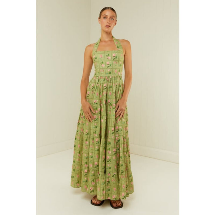 Willow Dress | Green Floral Tile - Dress