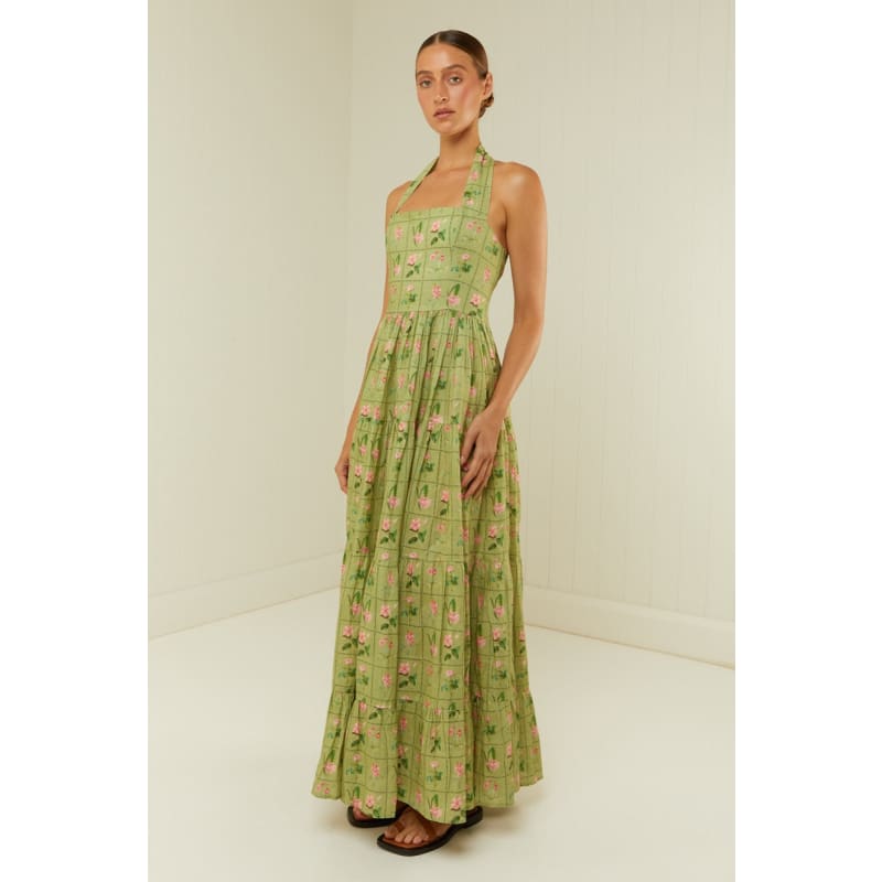 Willow Dress | Green Floral Tile - Dress