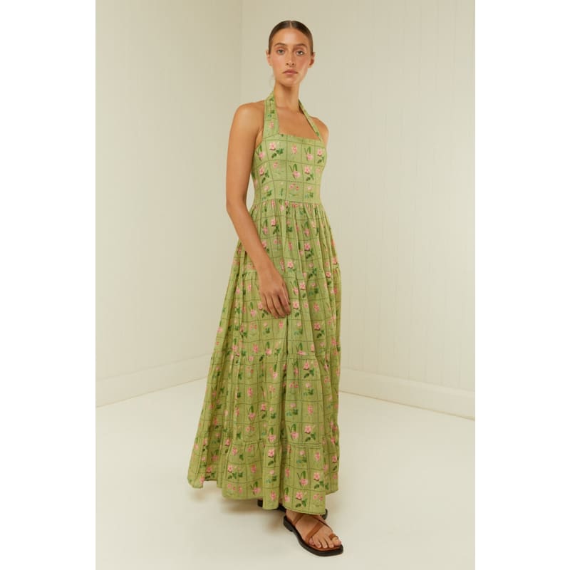 Willow Dress | Green Floral Tile - Dress