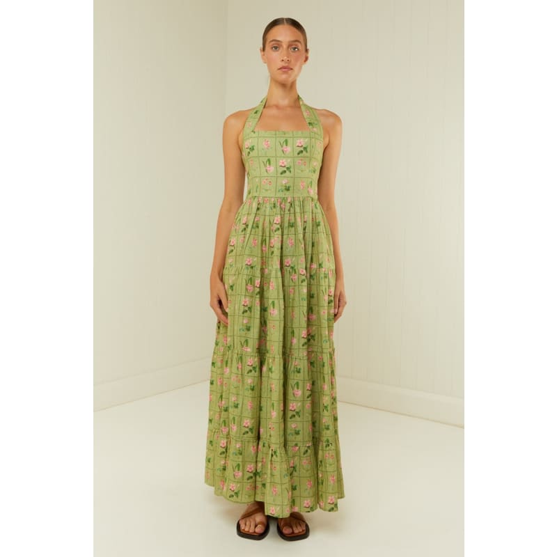 Willow Dress | Green Floral Tile - Dress