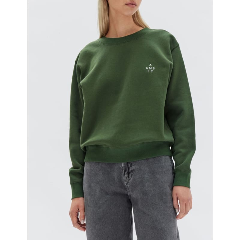 Womens Stacked Logo Fleece | Forest - Tops