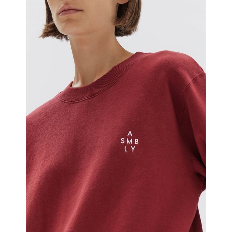 Womens Stacked Logo Fleece | Syrah - Tops