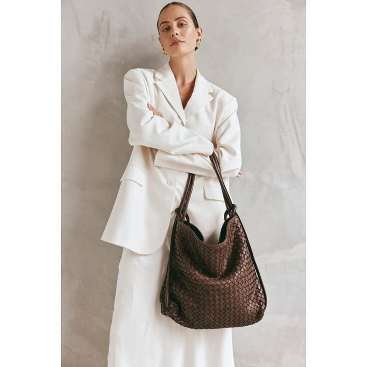 Woven Bella 2-In-1 Convertible Backpack | Dark Chocolate - Accessories
