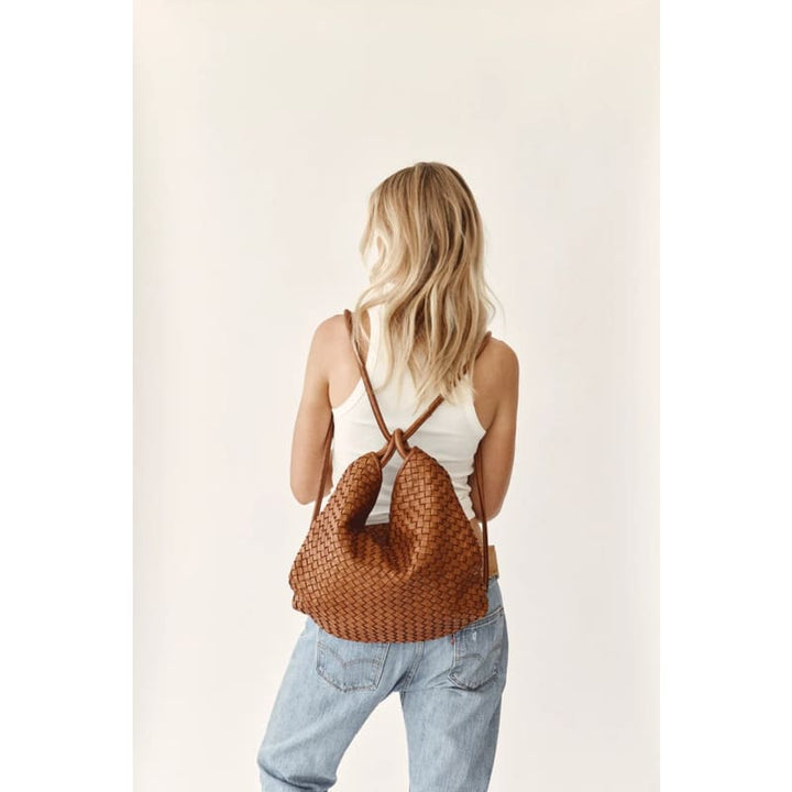 Woven Bella 2-In-1 Convertible Backpack Tote | Tan - Accessories