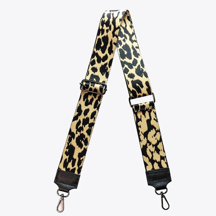 Woven Black Leopard Fabric Strap - Accessories