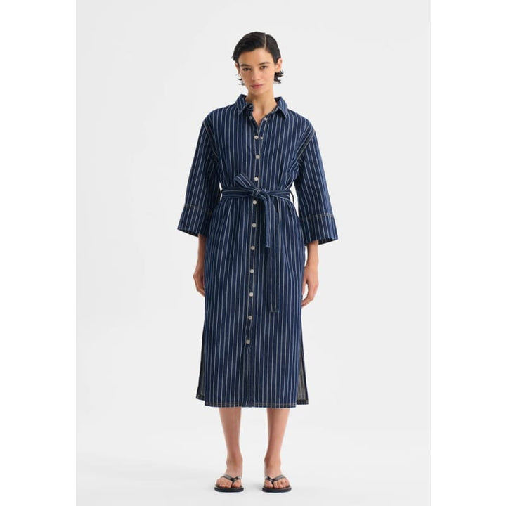 Wyatt Denim Dress | Stripe - Dress