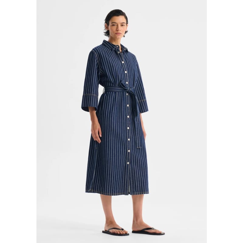 Wyatt Denim Dress | Stripe - Dress