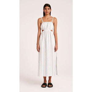 Yin Linen Dress | Azure Stripe - Dress