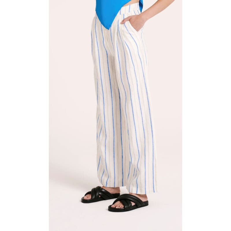 Yin Tailored Pant | Azure Stripe - Bottoms