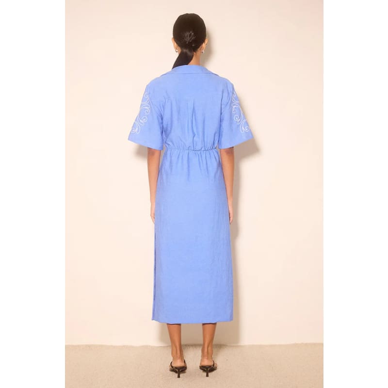 Zahra Embroidered Midi Dress | Oasis Blue - Dress